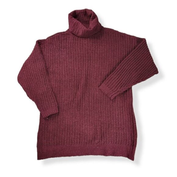 Arizona Turtle neck Knit Dress Burgundy Medium Jr. - Picture 1 of 2